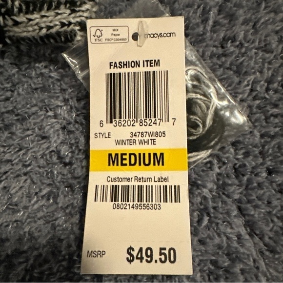 Style & Co Womens Size M Long Sleeve Cardigan Black Gray Cable Knit Sweater - Picture 7 of 10